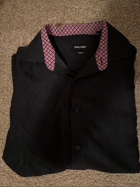 nine west slim fit dress shirt Women's Nine West Drapey Button Down Shirt Color: Resolute Blue Size: XX LARGE